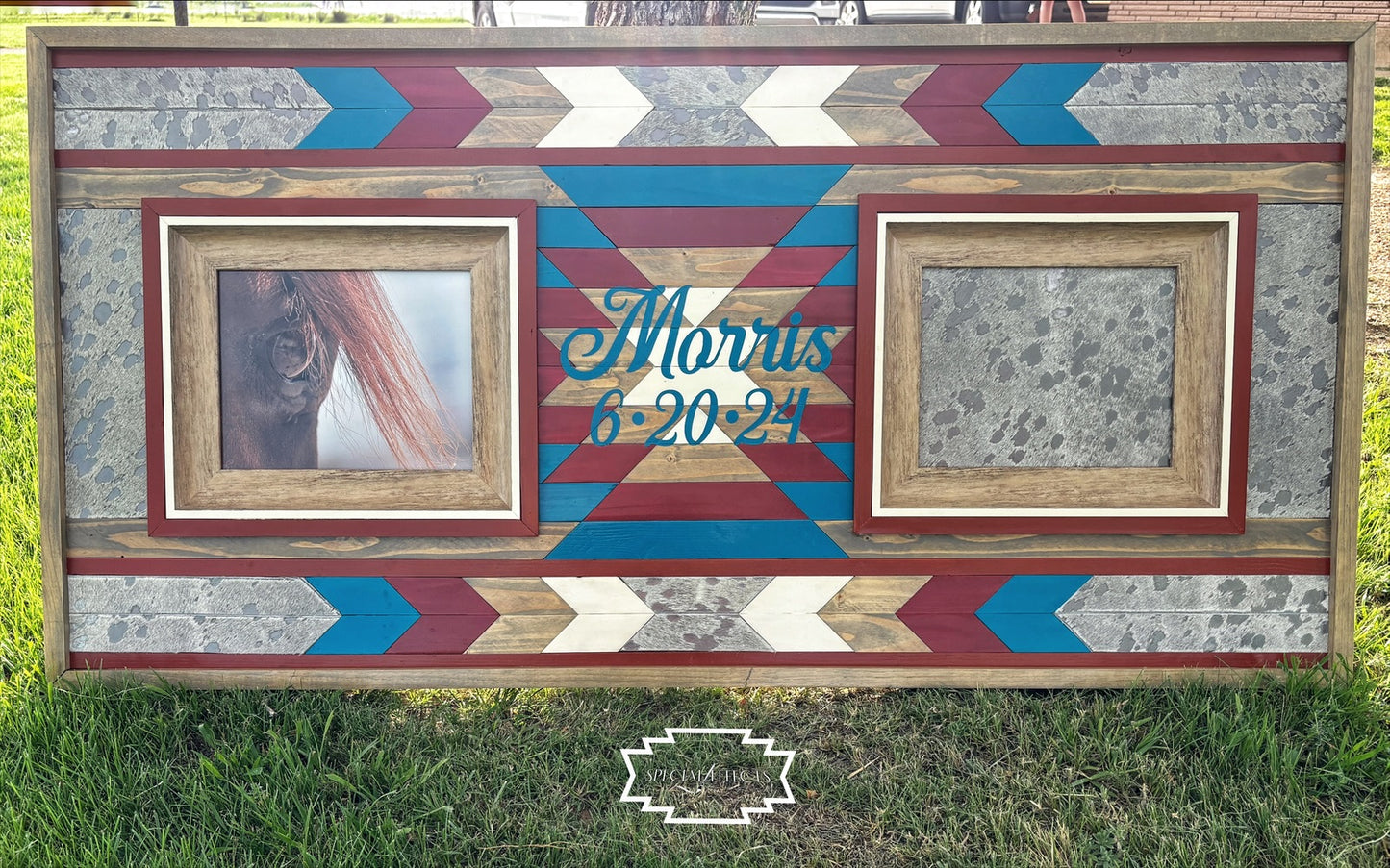 unique personalized wedding gift custom wood frame holds two 8x10 photos