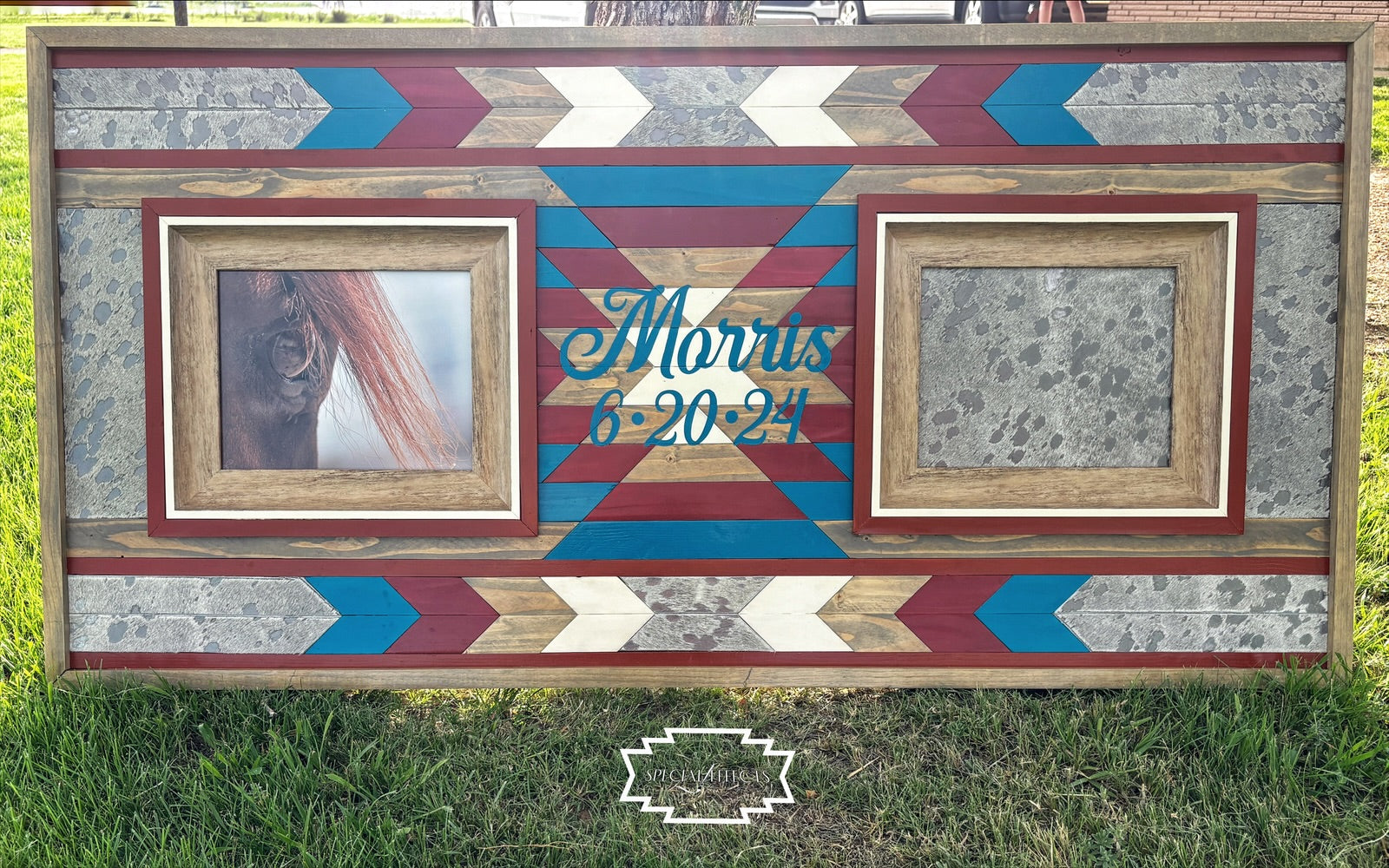unique personalized wedding gift custom wood frame holds two 8x10 photos