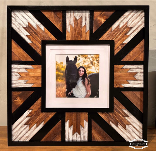 
custom handcrafted wood photo frame 25x25 personalized colors and design